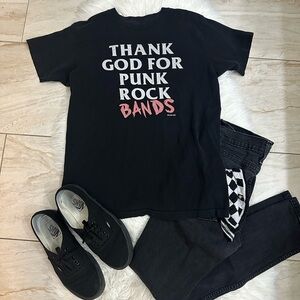 Black Graphic Tee - Thank God for Punk Rock Bands